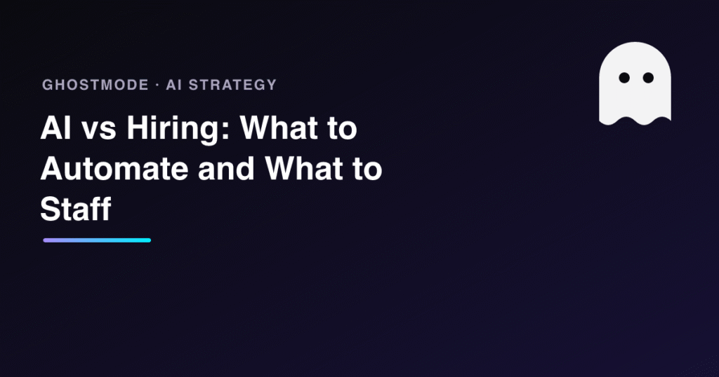 AI vs Hiring: What to Automate and What to Staff, GhostMode