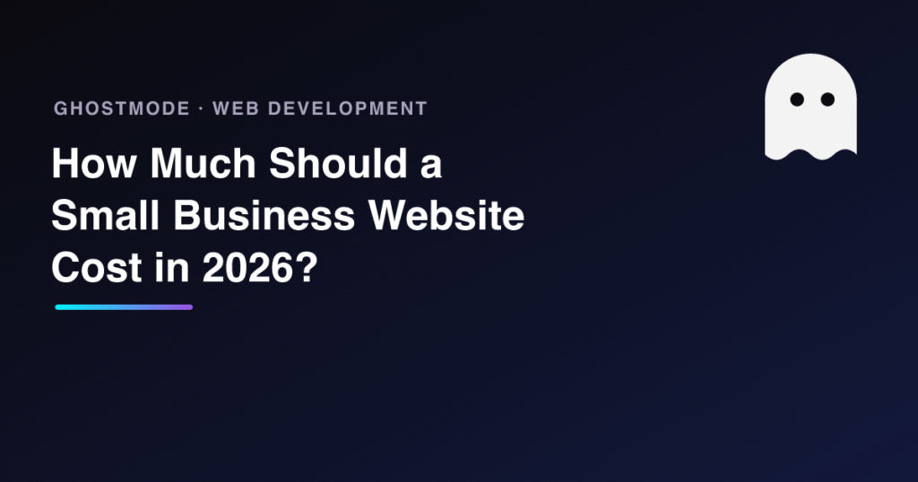 How Much Should a Small Business Website Cost in 2026?, GhostMode